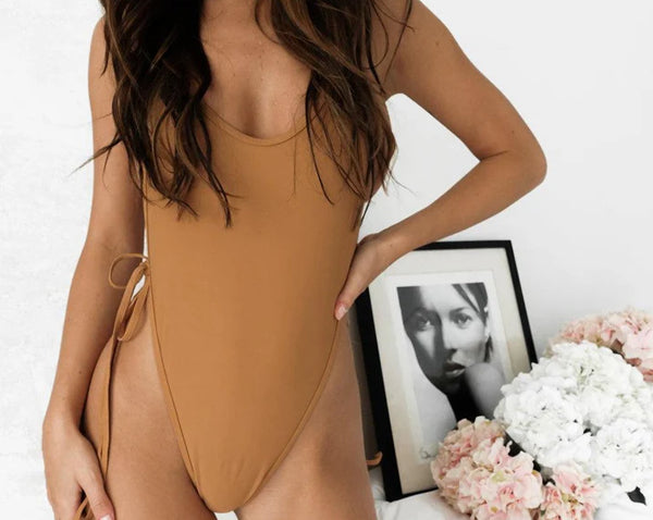 Side Tie One Piece - Tan