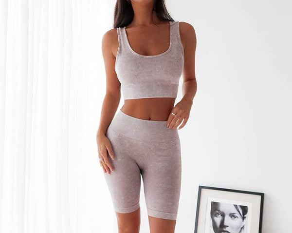 Seamless Ribbed Sports Bra- Iris - Sports Bra