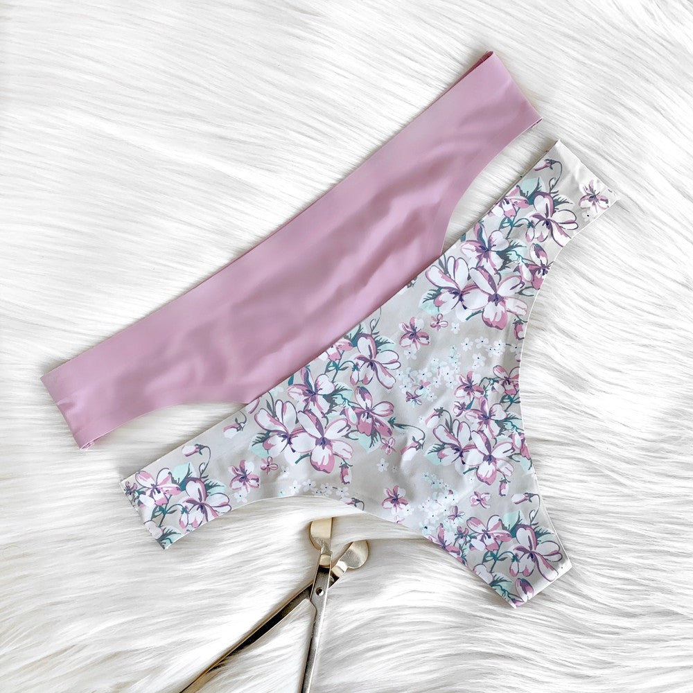 Sophie Seamless Thongs - Orchid Blossom-Underwear