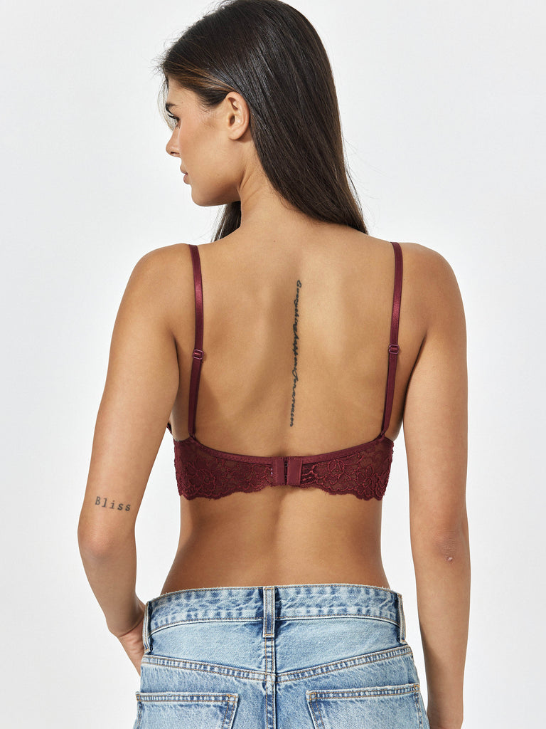 Michelle Bralette - Burgundy-Love Loren