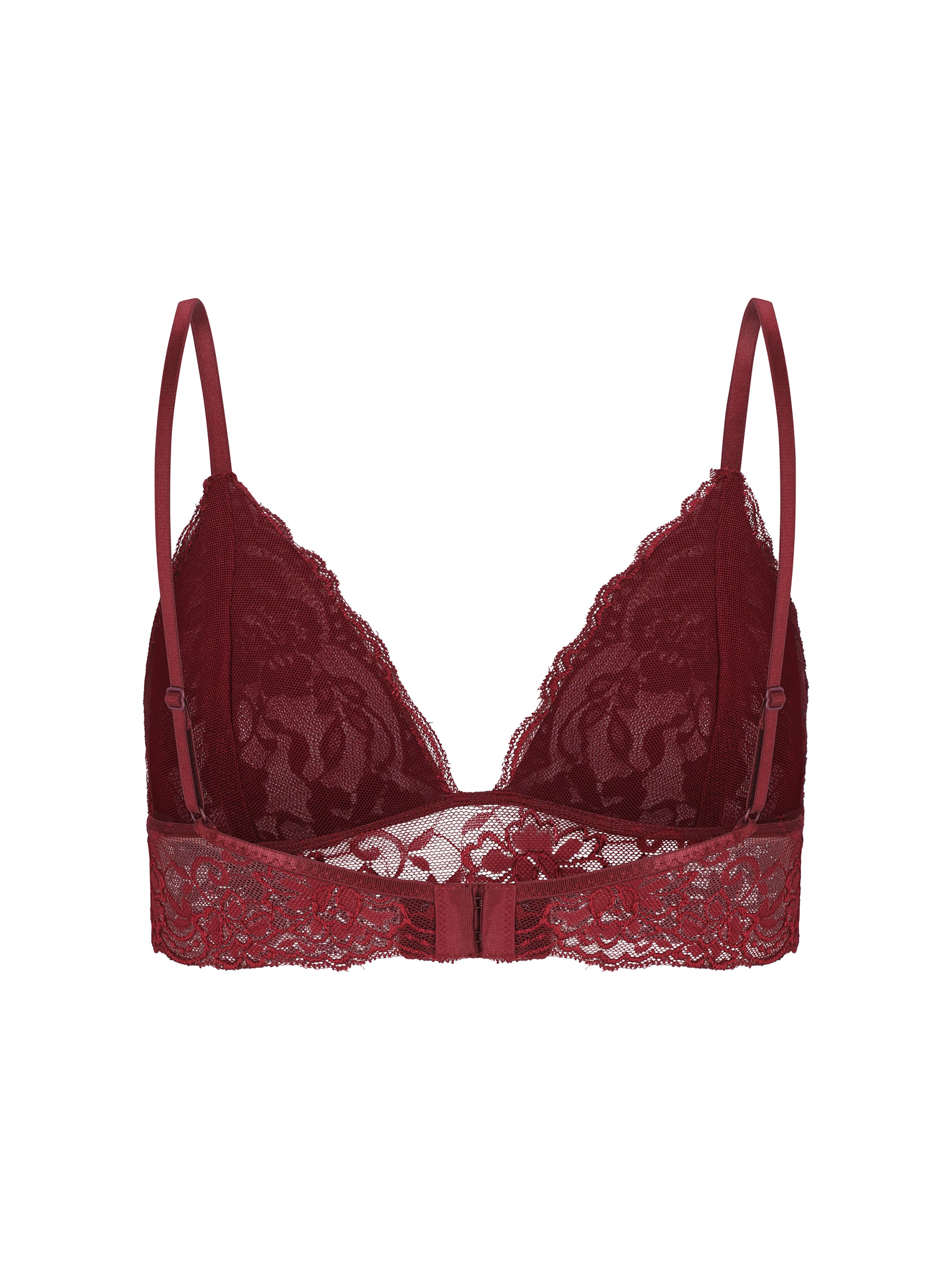 Burgundy Bralette With Lace Detailing