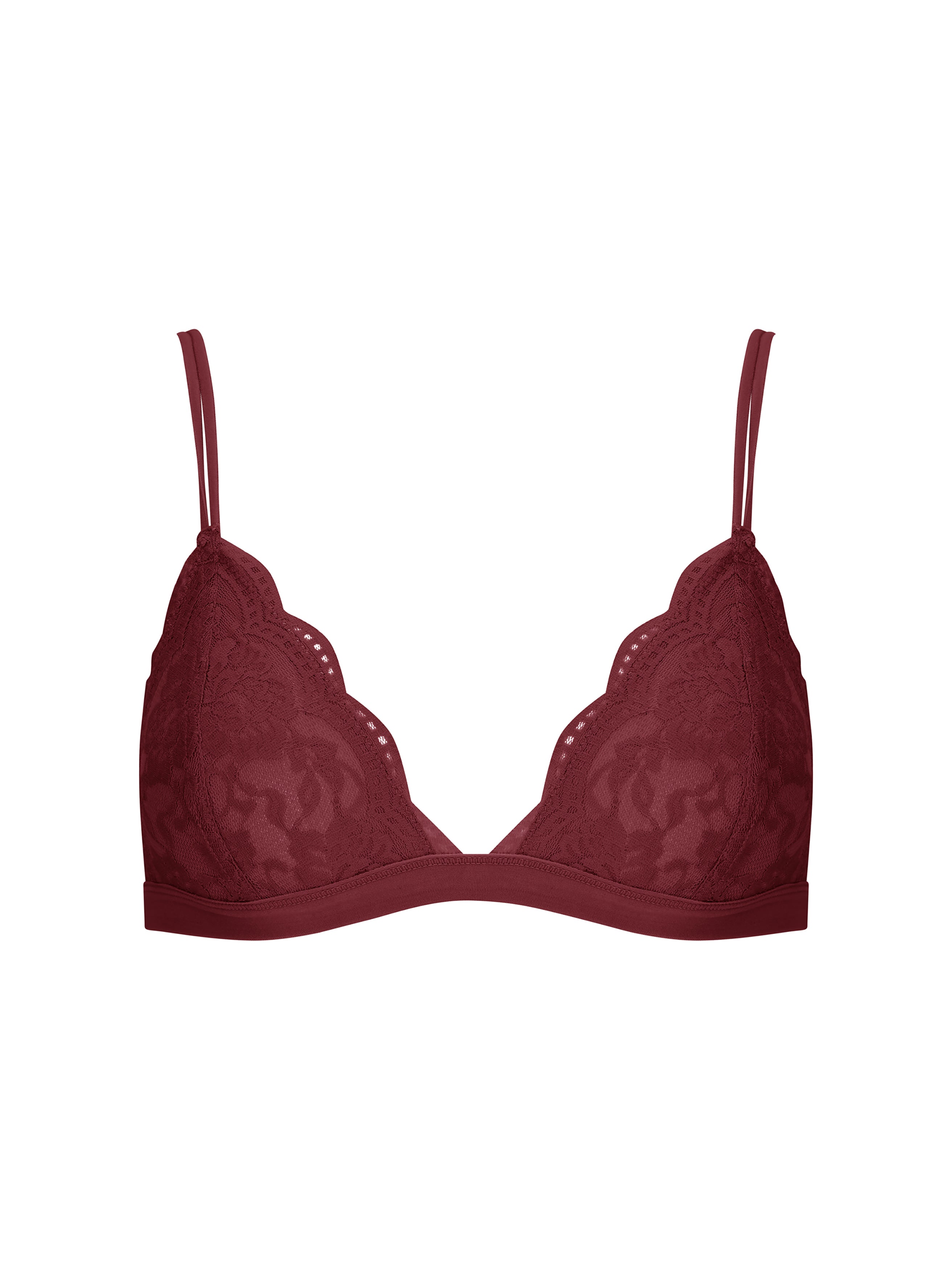 Burgundy Bralette With Lace Detailing