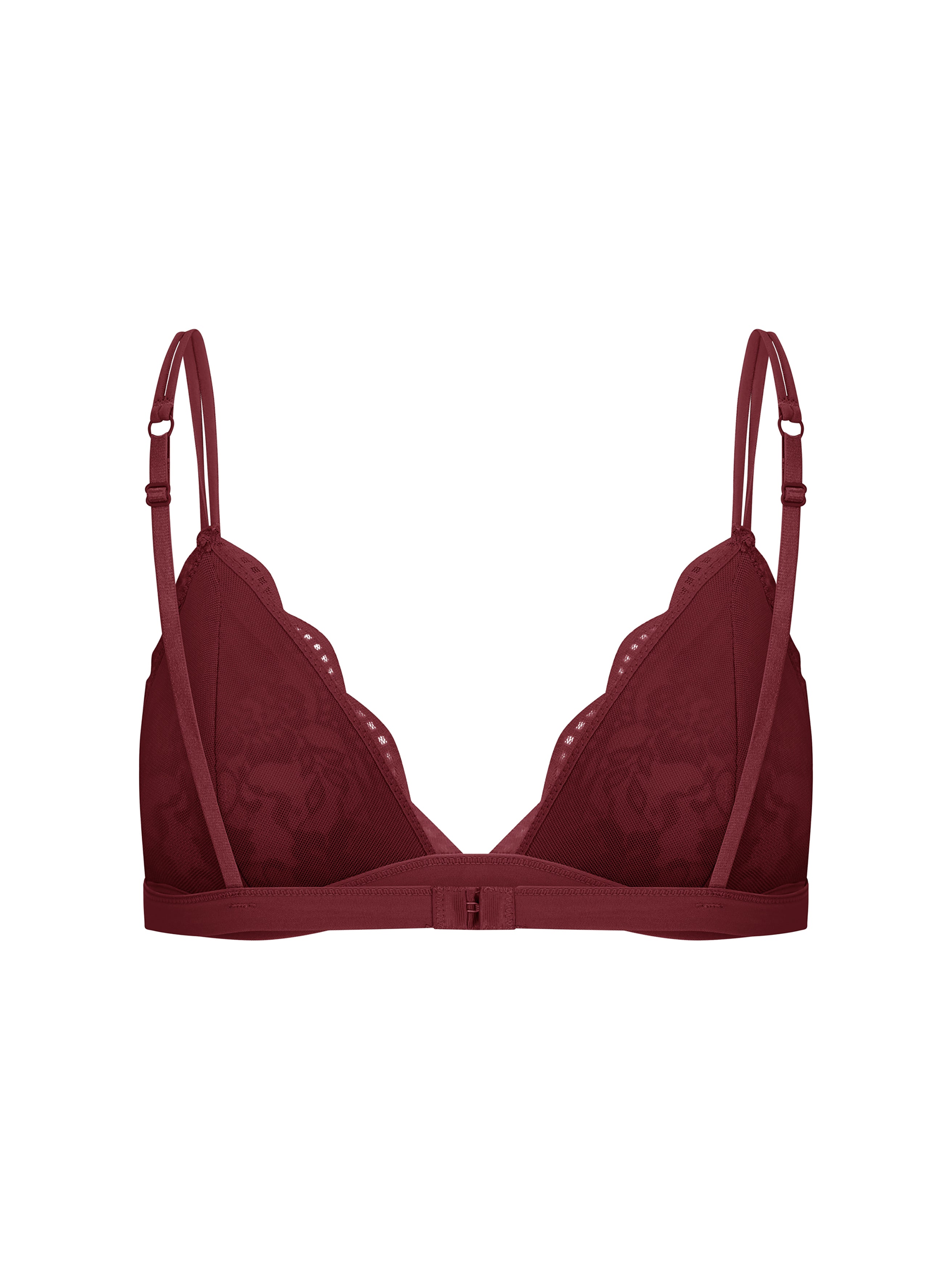 Burgundy Bralette With Lace Detailing