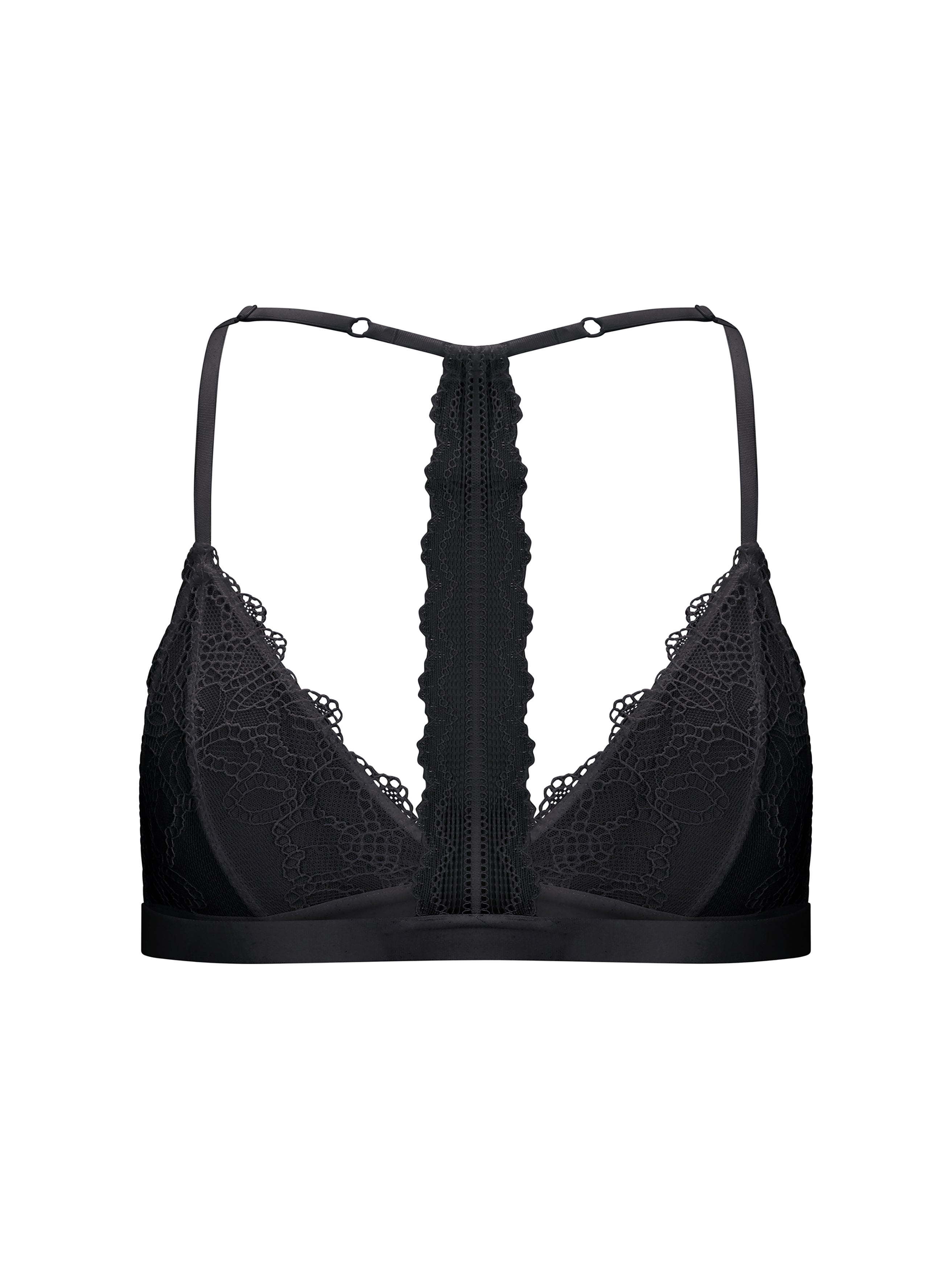 Black Bralette With Lace Detailing