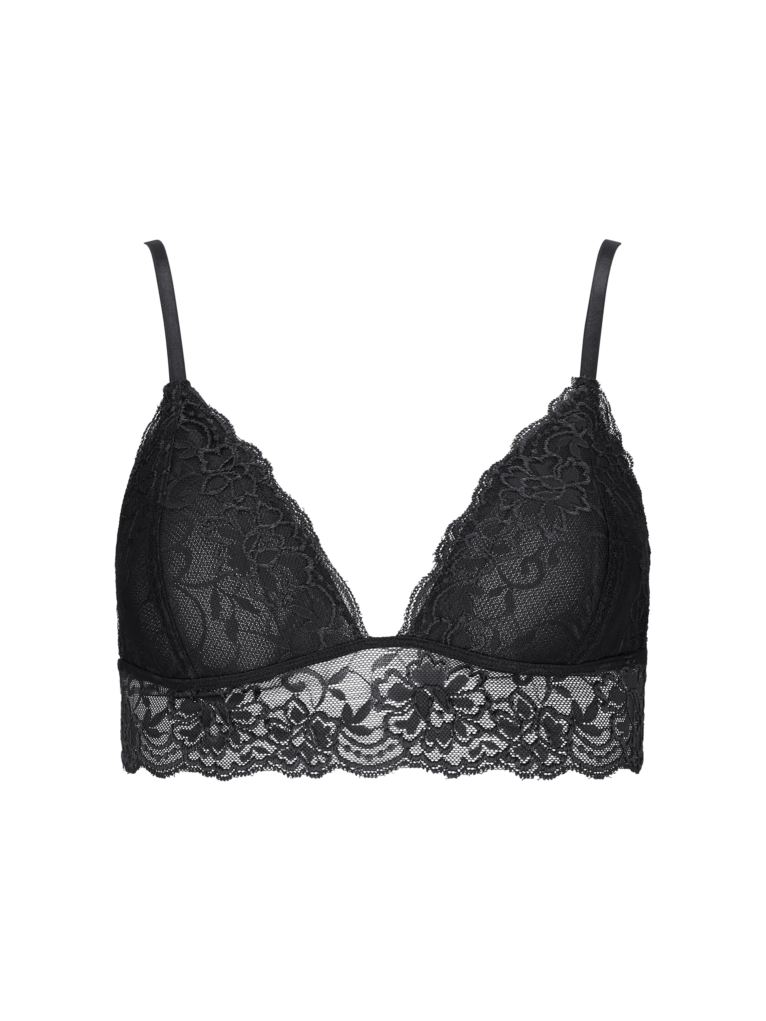 Black Bralette With Lace Detailing