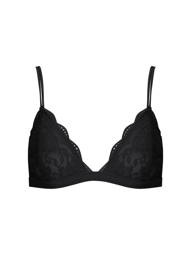 Black Bralette With Lace Detailing