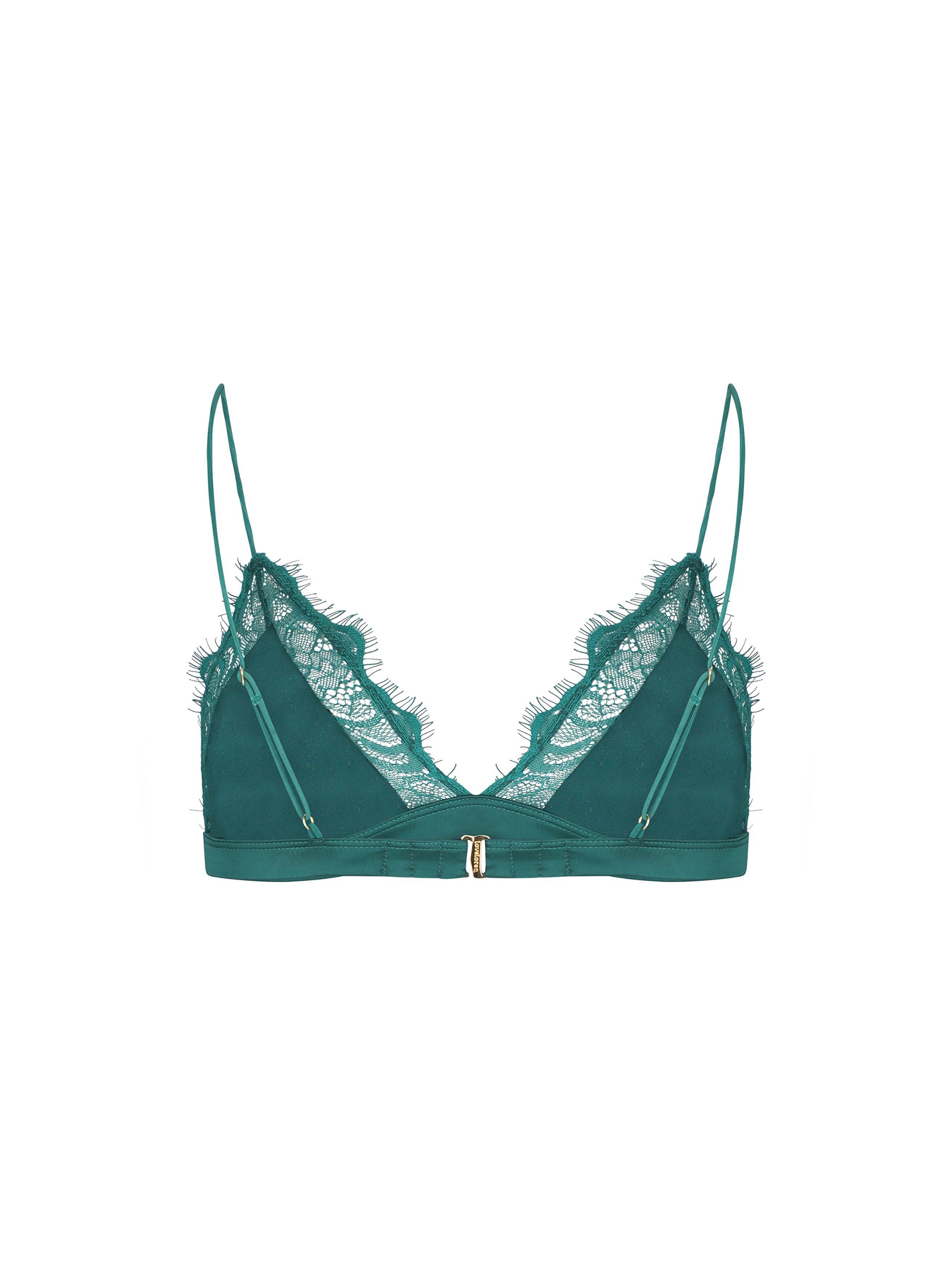 Emerald Green Bralette With Lace Detailing