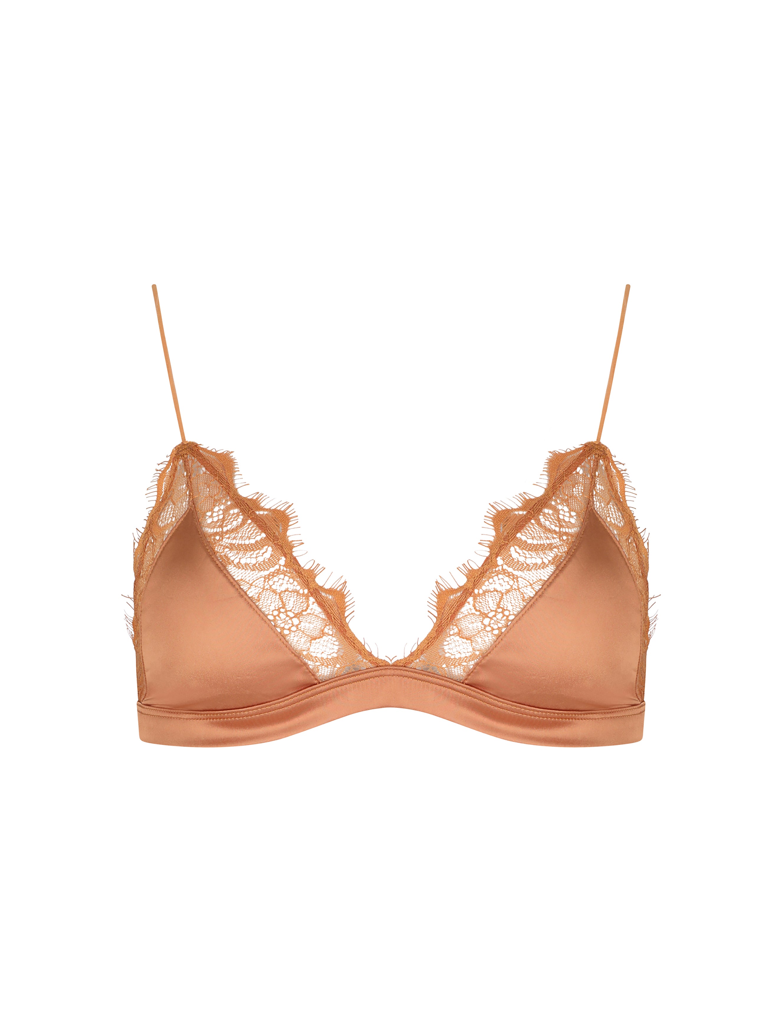 Rust Bralette With Lace Detailing