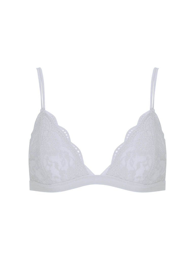 White Bralette With Lace Detailing