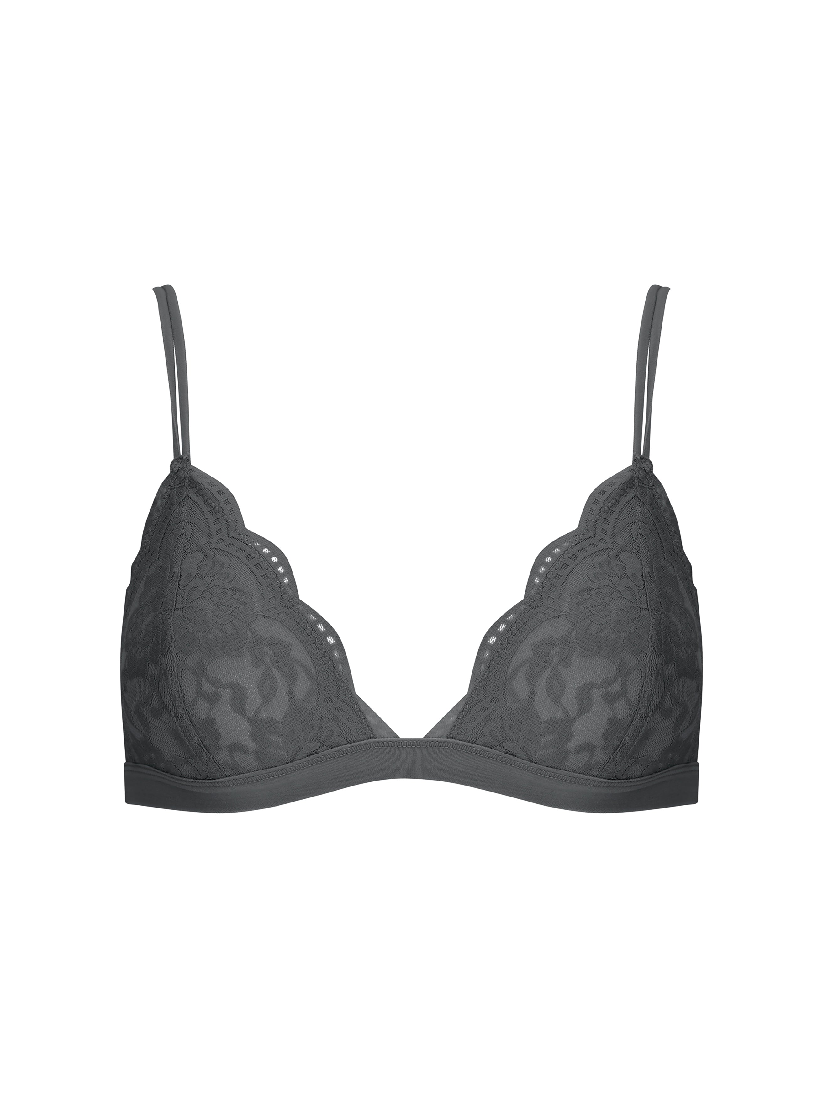 Grey Bralette With Lace Detailing