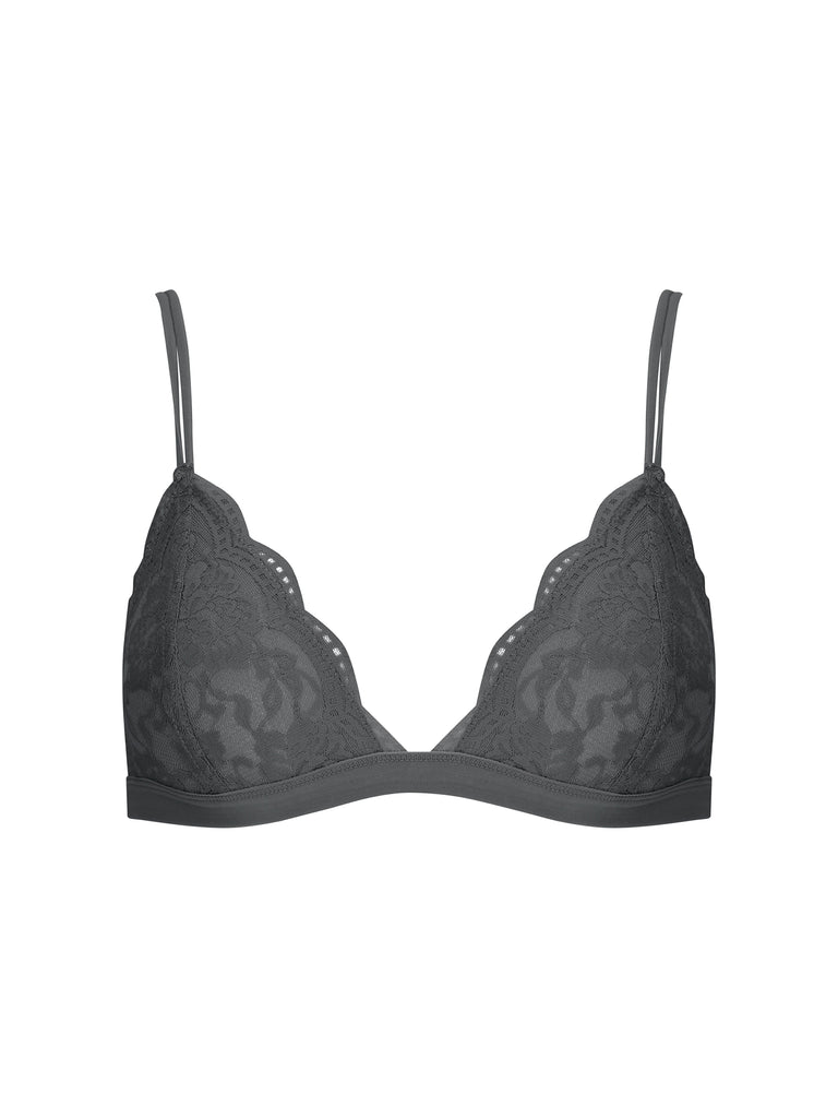 Grey Bralette With Lace Detailing