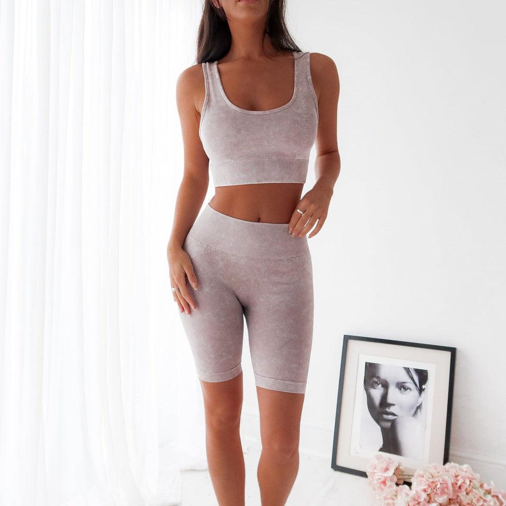 Seamless Ribbed Sports Bra- Iris-