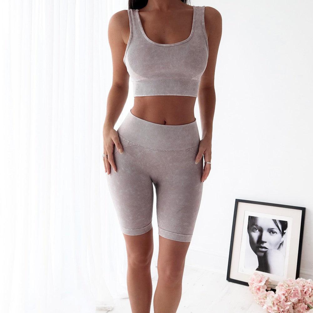 Seamless Ribbed Sports Bra- Iris - Sports Bra