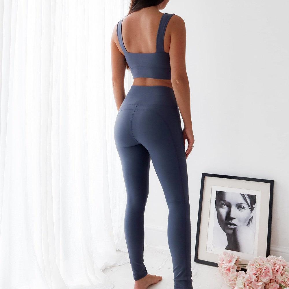 Seamless High Waist Leggings- Dark Blue-High Waist Leggings